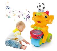Pneterg Giocattolo musicale per bambini 6 + mesi, gioco di elefanti striscianti musica e luci, regalo di giocattoli di attività e sviluppo per bambini 1 2 3 anni ragazzo ragazza (arancione)