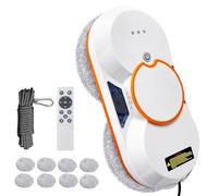 Pneterg Robot Pulitore Vetro 3800pa, Robot Lavavetri con Doppia Pulvezza Acqua, con Telecomando, Cavo di Sicurezza E Riserva Acqua 60ml, per Finestre Interne Esterne