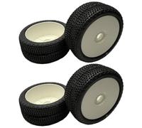 Pneu 6mik RAPID su cerchio bianco ULTRA gomma 15/25 - Montati e incollati - Buggy TT RC 1/8 - auto telecomandata - Competizioni - Set di 4 pneumatici