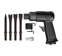 Pneumatic Air Hammer - Carbon Steel 150mm Chisel Kit | Heavy Duty | Air Chipping Hammer - Metal Construction 4PCS Bit Set | Compressed Air Cutter | Short Barrel Power Tool For Concrete