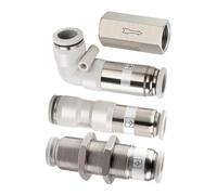 Pneumatic Check Valve 6mm 8mm 10mm 1/4 3/8 1/2 One Way Non Valve Air Single Way Brass Valve Air Pipe Fitting (SPU-8,10 pcs) Plumbing Fittings