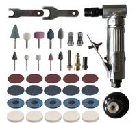 Pneumatic Die Grinder 90° 39PCS Kit Metal Body | 90-degree head design, metal construction, precise control, tight space per access, silver finish