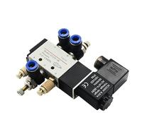 Pneumatic Electric Solenoid Valve 4V210-08 5 Way 2 Position Control Air Gas Magnetic Valve 12V 24V 220V 4mm-12mm Hose Fittings(SL 6mm Adjust,AC110)