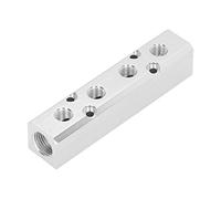 Pneumatic Manifold Block G1 / 2 Input G1 / 4 Output | 1.0MPa High Pressure & Weather Tolerant | Gas Distribution for Automation/Auto Repair/Factory | 30x30mm SY30 Series (SY30-02-4F)