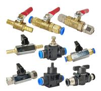 Pneumatic mini Ball Valve Quick Fitting 4mm 6mm 8mm 10mm 12mm Hose Air Compressor Water Gas Oil Shut Flow Control Connector(PURPLE)