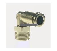 Pneumatic Nickel Brass ELbow Push In Connector Union Quick Release Air Fitting Plumbing 1/2" Male to Fit Tube O/D 8mm