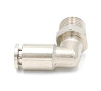 Pneumatic Nickel Brass ELbow Push In Connector Union Quick Release Air Fitting Plumbing 1/4" Male to Fit Tube O/D 6mm