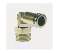 Pneumatic Nickel Brass ELbow Push In Connector Union Quick Release Air Fitting Plumbing 1/8" Male to Fit Tube O/D 10mm