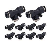 Pneumatic Tube Fittings 10pcs | PVC External Thread Connectors for Automation Equipment | 1.0-1.2MPa Pressure Enduring/Leak Minimizing Design | Standard Model Male Thread Gas (06-M6C)
