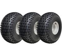 Pneumatici ATV 22x11.00-8 Knobby 4 Borchie Cerchio Rimorchio Quad Ruote 100mm...