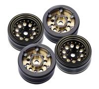 Pneumatici Cerchi Beadlock 1,0" RC Per Axial Per SCX24 1/24 Auto | I cerchi in ottone nero pneumatici aggiungono basso peso baricentro migliorano la presa sulla roccia RC