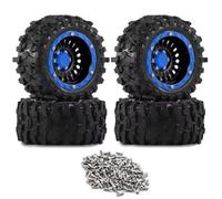 Pneumatici Con Cerchio Per SCY Per MJX Per Hyper Go 1/14-1/16 Parti | Parti RC Modifica con pneumatici gomma 90x43mm trazione affidabile e pulizia dal fango sui sentieri(Black-Blue)