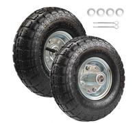 Pneumatici di ricambio da 25,4 cm e ruote da 4,10/3,5-10,2 cm, pneumatici da 10", per carrelli Gorilla, carrelli, carrelli a mano, tosaerba, vagoni da giardino con foro asse da 5/8", cuscinetti a