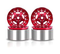 Pneumatici Gomma Auto Rc Per Axial Per SCX10 Per Wraith Per Capra RR10 Per RBX10 Per Traxxas Per TRX4 Per D90 1/10, 4 Pezzi Cerchi Beadlock Da 2,2" In Metallo Mozzi Per Auto RC Crawler(Red)