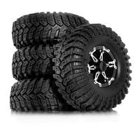 Pneumatici Gomma Auto Rc Per Axial Per SCX10 Pro UTB18 Per TRX4 Per Redcat Gen8 7VS4-10 FCX10 1/10 1.9 Set Di Pneumatici Da Fango Ruote Beadlock In Alluminio Per Ricambi Auto RC Crawler(A)
