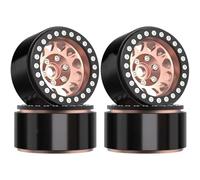 Pneumatici Gomma Auto Rc Per Axial Per SCX10 UTB10 Per TRX4 Per TRX6 Per Redcat Gen7 Gen8 1/10 RC 1.9 Cerchi Beadlock Offset 10.5mm Mozzo Cerchione In Alluminio RC Crawler(Bronze)