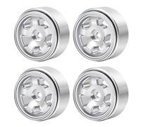 Pneumatici Gomma Auto Rc Per Axial Per SCX24 90081 AXI00001 AXI00002 1/24 4 Pezzi Per Cerchi Beadlock In Metallo Da 1,0'' Argento Mozzi Accessori Per Auto E Camion RC(Type 4)
