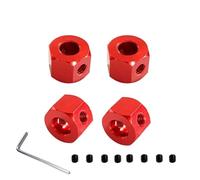 Pneumatici Gomma Deriva 4Pezzi Kit Per WPL D12 D42 1/10 RC Auto Ricambi RC | Potenziamento RC car con pneumatici drift in gomma morbida, scivolate fluide, facile sostituzione(Red)