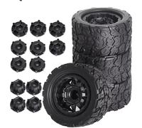 Pneumatici in Gomma RC per Tamiya per HPI per Kyosho per Arrma 1:10 RC Pneumatici per Camion 12-14mm Adattatore Pneumatico Plastica Sostituire per Universali 4 Pezzi(B)