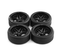 Pneumatici in Gomma RC per Tamiya per TT01 per TT02 XV01 PTG-2 1/10 RC Drift Car On Road per Touring per Auto da per Corsa Ruota per Pneumatici 65mm Duro Tire(Black)
