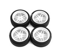Pneumatici in Gomma RC per Tamiya per TT01 per TT02 XV01 PTG-2 1/10 RC Drift Car On Road per Touring per Auto da per Corsa Ruota per Pneumatici 65mm Duro Tire(White)