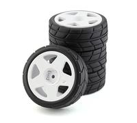 Pneumatici in Gomma RC per Tamiya per TT01 TT01E per TT02 per TT02B XV01 1/10 RC per Parti di Auto da per Corsa 65mm Pneumatico Gomma Ruota 12mm Esagonale(Type A White)