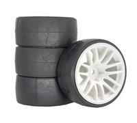 Pneumatici Morbidi Per Strada 60 Mm Per MJX Per Turismo Hyper Go RC | Pneumatici Per strada ad alta velocità in gomma morbida 60 mm con ruote, bassa usura per i tour.(White 4)