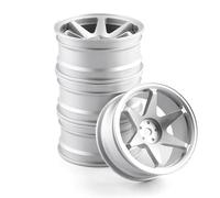 Pneumatici per Auto RC per HSP per Tamiya per HPI per Kyosho per TT02 On-Road Drift Car in Lega di Alluminio Metallo Mozzo Ruota Salire Ruota per Auto Cerchione per 1/10(White)