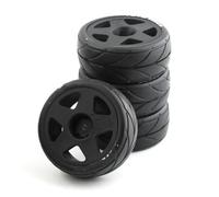 Pneumatici per Auto RC per Tamiya per TT01 TT01E TT02 TT02B XV01 TA06 PTG-2 1/10 RC Auto Aggiornamenti Parti Accessori 4 Pezzi Gomma Gomma Ruota Pneumatico(Black,B)