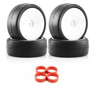 Pneumatici per Auto RC per Tamiya per TT01 TT02 XV01 PTG-2 per HPI per HSP 4 Pezzi Ruota per Pneumatici Hot Melt Ad Alta Aderenza 65 * 26mm Pneumatico per 1/10 RC per Auto(Yellow)