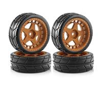 Pneumatici per Auto RC per Tamiya TT01 TT01E TT02 XV01 XV02 TA06 PTG-2 144001 144010 124007 124017 1/10 rc Cars 4 Pezzi 65 Mm Ruota in Gomma(Yellow)