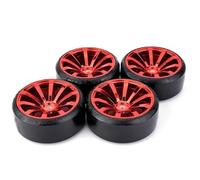 Pneumatici per Auto RC per Tras per HSP per Tamiya 1:10 RC Veicolo On-Road Drifting Car Set di Pneumatici Duri 4 Pezzi RC Modello Duro Drift Pneumatici Ruota per Pneumatici(Red,B)
