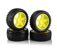 Pneumatici per Auto RC per Wltoys per 144001 144010 124017 per Tamiya TT02B per HSP 1/10 1/12 1/14 rc Cars off Road Buggy 4 Pezzi 87mm Pneumatico Ruota(Yellow)