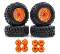 Pneumatici per percorsi brevi, confezione da 4, diametro 110 mm, larghezza 12 mm, 14 mm, 17 mm, larghezza esagonale, compatibili con auto RC SCTX10 1/8 1/10.(ORANGE)