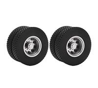 Pneumatici Posteriori RC da 2 Pezzi, Set di Pneumatici in Gomma per Cerchioni in Lega di Alluminio per Auto Telecomandati per Camion con Rimorchio 1/14