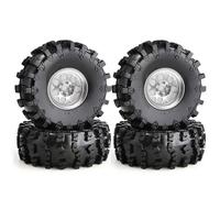 Pneumatici RC Compatibile Con Axial Per SCX10 Pro Per Wraith Per Capra RR10 RBX10 Per Traxxas Per TRX4 1/10 RC Crawler Car Set Di Ruote E Pneumatici Beadlock Da 2,2"(Silver)