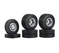 Pneumatici RC per Tamiya 1/14 RC Rimorchio Trattore Camion Auto 6 Pezzi Metallo Mozzo Ruota Anteriore E Posteriore Gomma Gomma Ruota Set Completo