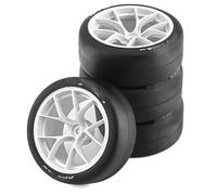 Pneumatici RC per Tamiya per TT01 per TT02 XV01 PTG-2 1/10 RC Drift Car On Road per Touring per Auto da per Corsa Ruota per Pneumatici 65mm Duro Tire(White,B)