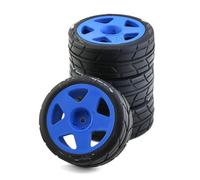 Pneumatici RC per Tamiya per TT01 TT01E per TT02 per TT02B XV01 1/10 RC per Parti di Auto da per Corsa 65mm Pneumatico Gomma Ruota 12mm Esagonale(Type C Blue)
