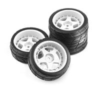 Pneumatici RC per Tamiya per TT01 TT01E per TT02 XV01 XV02 TA06 per PTG-2 144001 144010 124007 1/10 RC Auto 4 Pezzi 65mm Ruota di Gomma