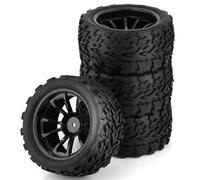 Pneumatici rc per Traxxas per Arrma per Redcat per HSP per Tamiya 4 Pezzi 118MM 1/10 RC Camion Pneumatico Ruota Inserto Schiuma 12mm Esagonale(Black)