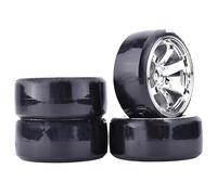 Pneumatici rc per Traxxas per D4 per HSP per HPI per Tamiya 4PCS 1/10 RC Drift On-Road Ruota Modello Duro Pneumatico alla Deriva Accessori Auto(Silver)