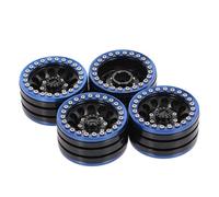 Pneumatici rc per Traxxas per HSP per Redcat per Tamiya per Axial D90 RC Rock Crawler Parti 4 Pezzi 1.9 Pollici Auto Mozzo Ruota Cerchione Metallo(Black Blue)