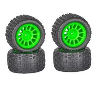 Pneumatici RC Ruote Per Arrma Per Typhon Per Grom Per Granite 1/18 4 Pezzi Ruote E Pneumatici Per Camion RC Esagonali Da 12 Mm Accessori Di Aggiornamento Parti Di Ricambio(Green)
