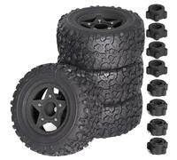 Pneumatici RC Ruote Per Traxxas Per Slash Per Arrma 1/8 E 1/10, 4 Pneumatici Per Camion 110 Mm Per Corsa Corta Esagono Ruota 12 Mm 14 Mm 17 Mm Accessori Per L'aggiornamento Auto RC(Black)