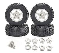 Pneumatici RC Ruote Per Traxxas Per Slash Per Arrma Per Senton 1/8 1/10 4 Pezzi Pneumatici Camion 110Mm Con Esagono Ruota 12Mm 14Mm 17Mm Parti Aggiornamento Per Auto RC(White)