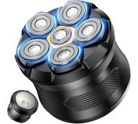 Pneumatici Weather All Rasoio Testa Calva,Rasa Capelli Uomo a Zero 6D Rasoio Elettrico Fluttuante Flessibile Impermeabile IPX7 Rasoio Elettrico Testa Calva Uomo con Display LED,Interfaccia USB-C