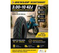 PNEUMATICO 3 00 10 300 10 42 J DUNLOP SCOOTSMART DOT 25 VESPA SPECIAL HP PK 50 y
