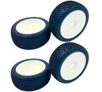 Pneumatico 6mik DASH su bordo bianco ULTRA gomma BLU- Montato e incollato - Buggy TT RC 1/8 - auto radiocomandata - Concorsi - Set di 4 pneumatici