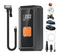 Pneumatico Air Pump | With Digital Pressure Gauge Cordless - Comfortable Tire Inflator Portable Air Compressor - For Bike Balls Inflatable Toys SUV Sedan Camping Pool Floats Outdoor Home Garage
